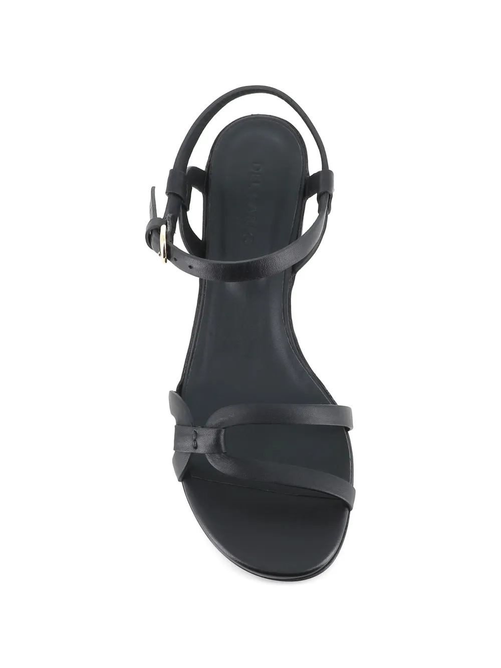 Del Carlo buckle strap leather sandals Zwart
