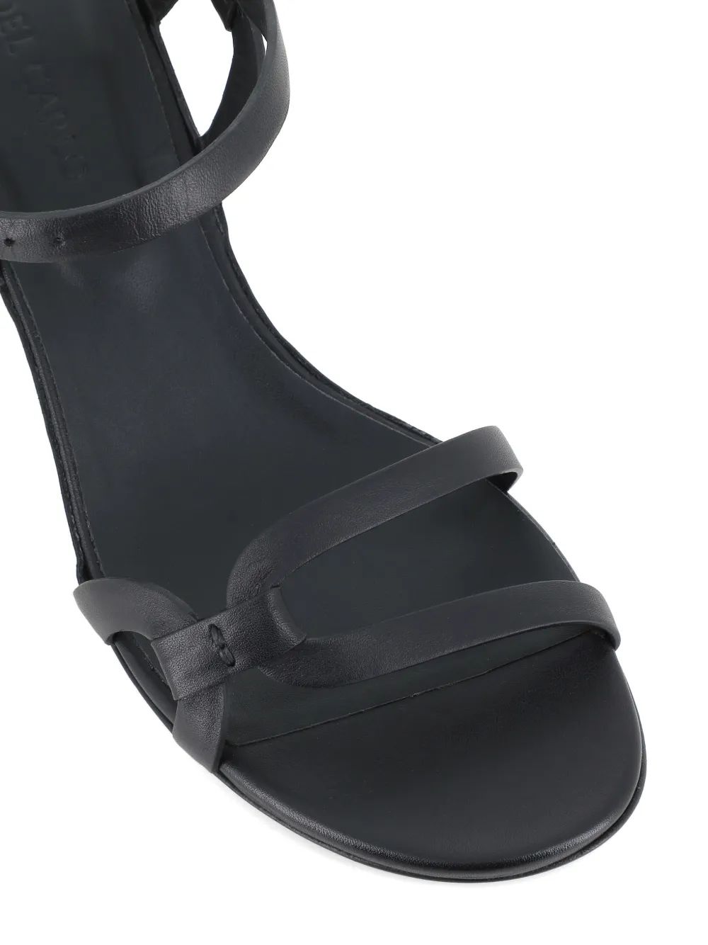 Del Carlo buckle strap leather sandals Zwart