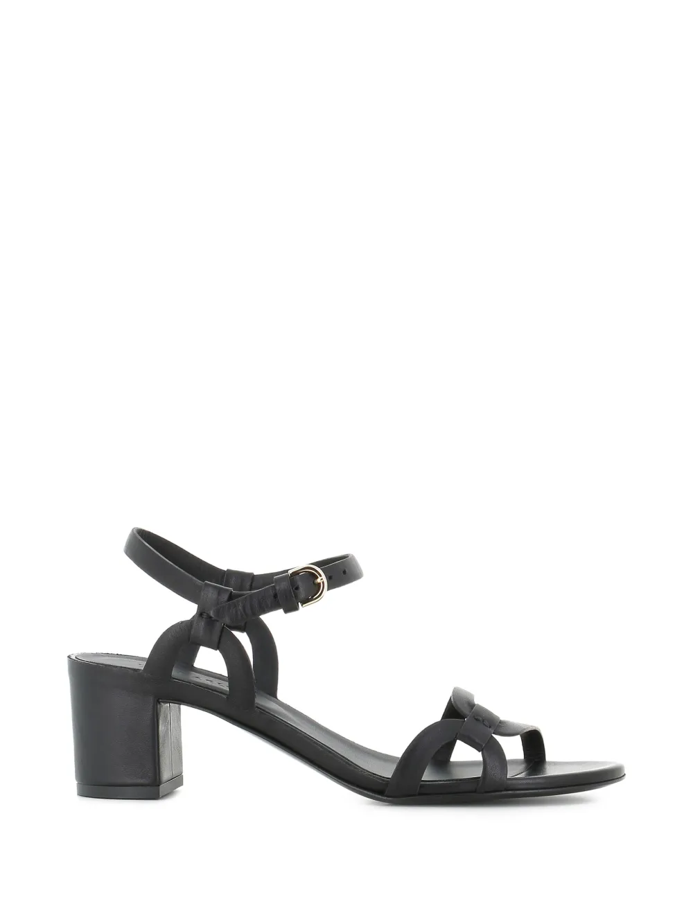 Del Carlo buckle strap leather sandals Zwart