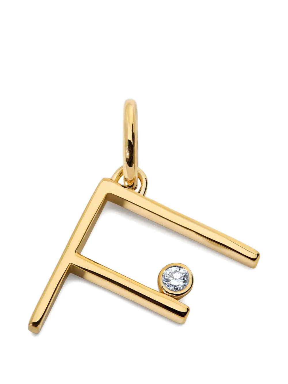 Monica Vinader Pendente Initial F con diamanti - Oro