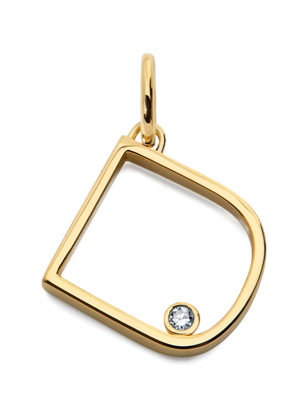 Monica Vinader Initial D Solitaire-Anhänger mit Diamanten - Gold