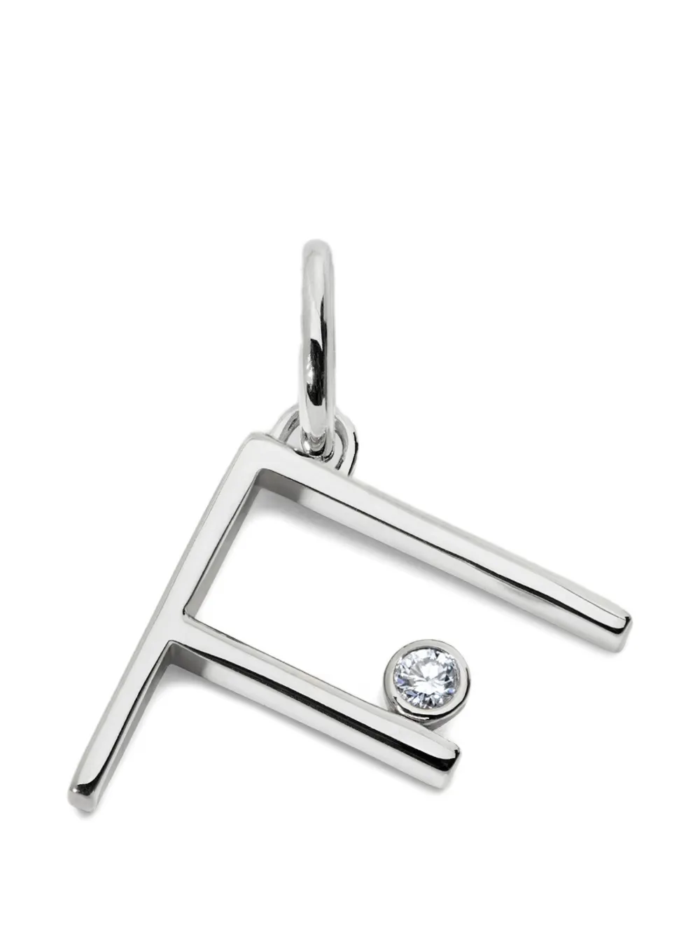 Monica Vinader Pendente con lettera Solitaire - Argento