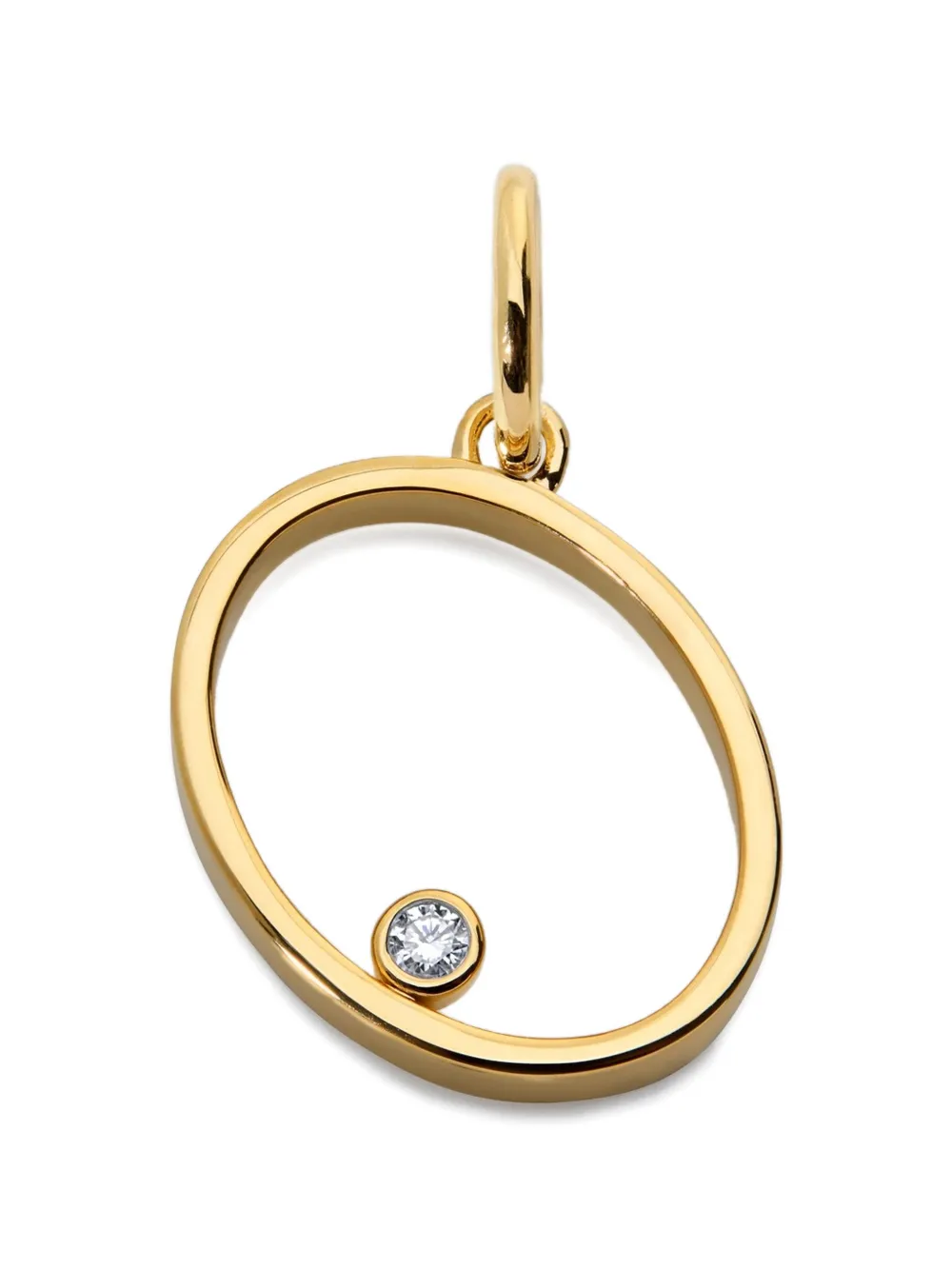 Monica Vinader Pendente a forma di O con diamanti - Oro
