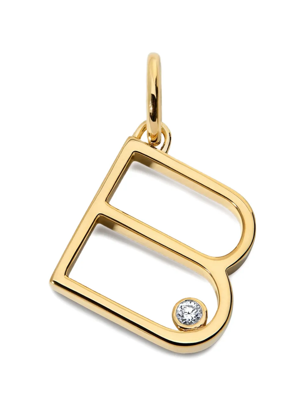 Monica Vinader Pendente a forma di lettera con diamanti - Oro