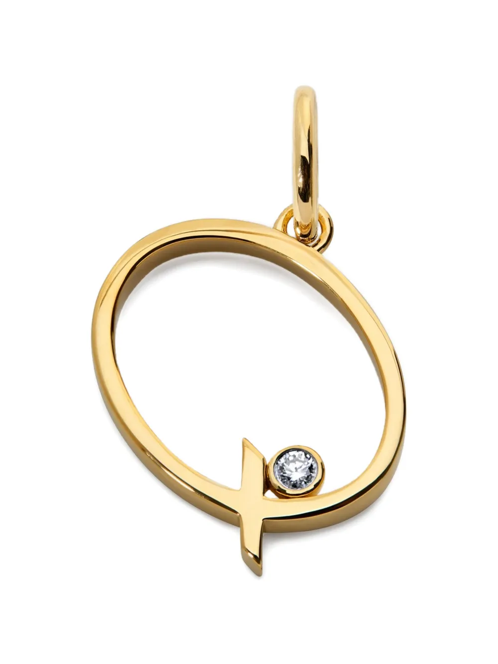 Monica Vinader Pendente a forma di lettera con diamanti - Oro