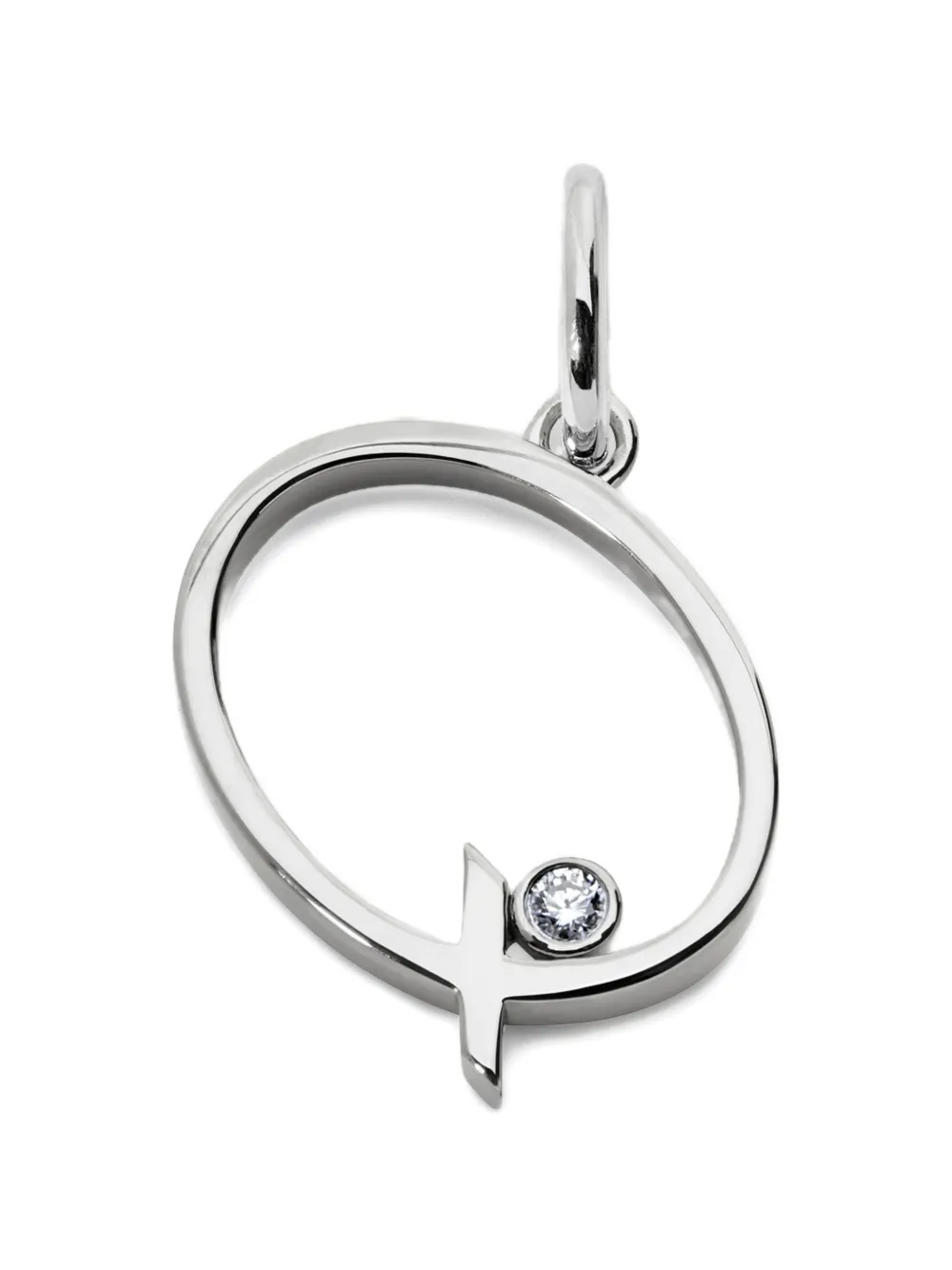 Monica Vinader Pendente a forma di lettera con diamanti - Argento