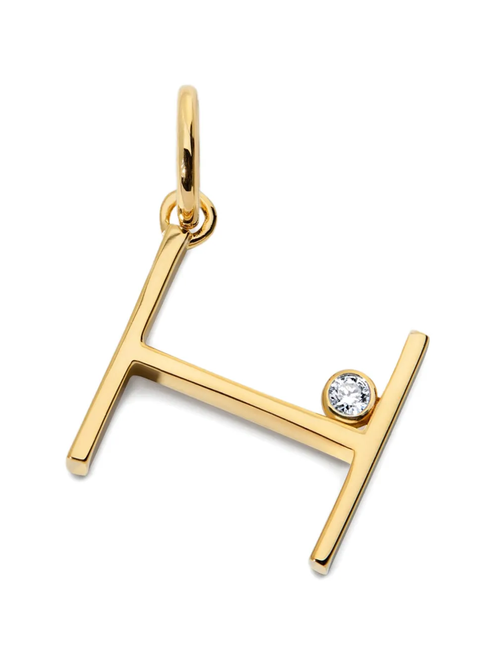 Monica Vinader Initial Diamond Anhänger - Gold