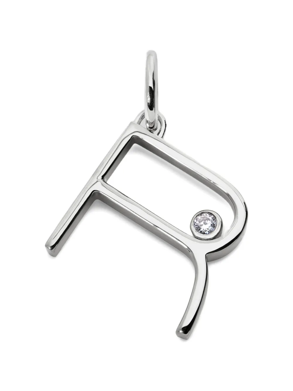 Monica Vinader Pendente a forma di lettera con diamanti - Argento