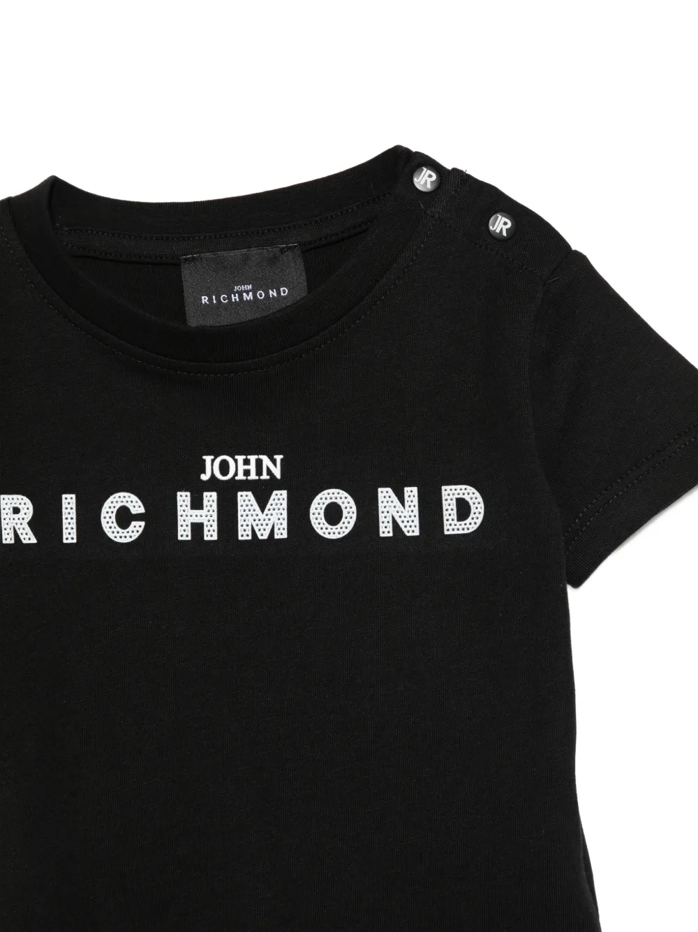John Richmond Junior T-shirt met ronde hals en korte mouwen Zwart