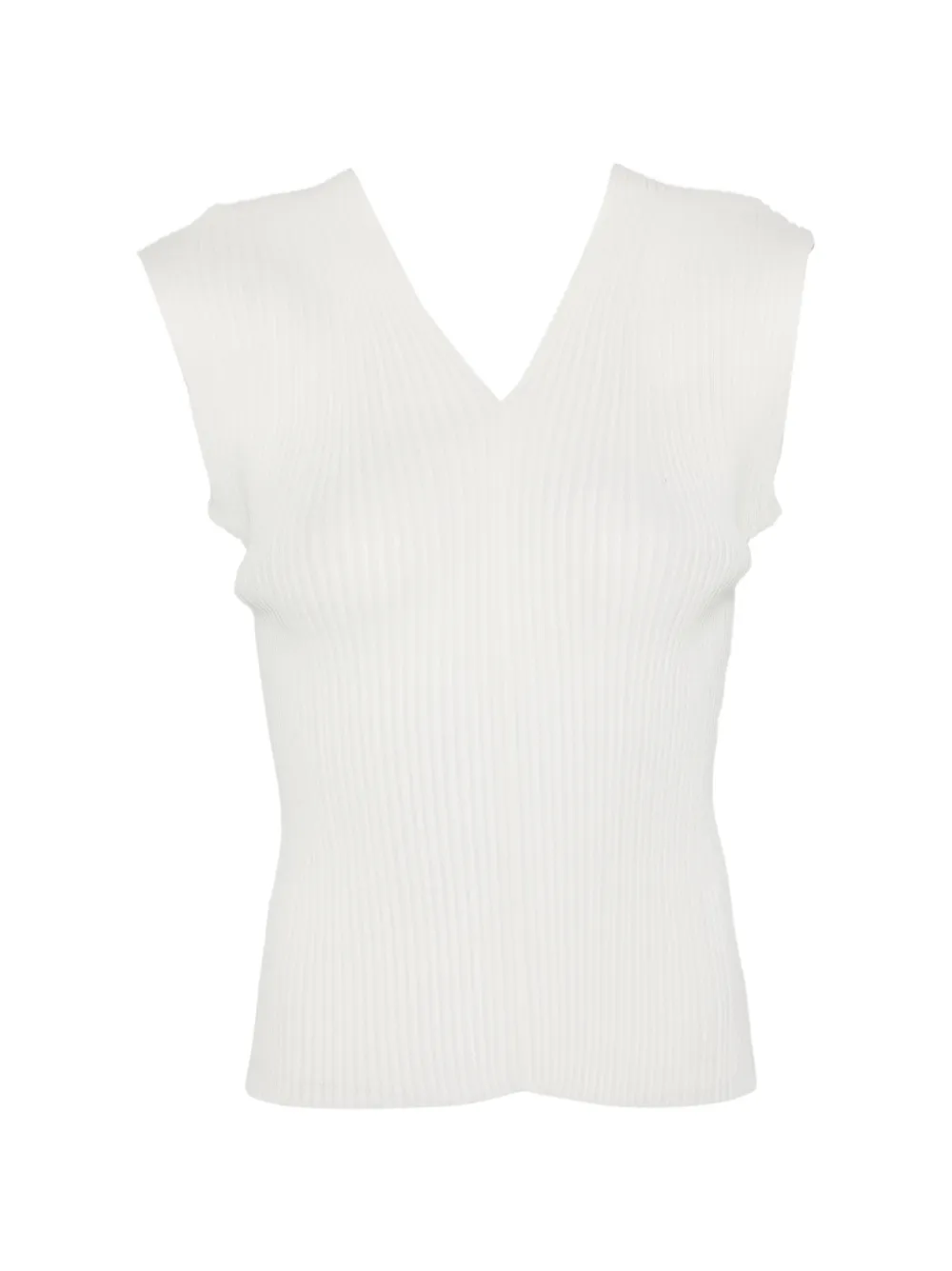 Amomento V-neck ribbed top - Bianco