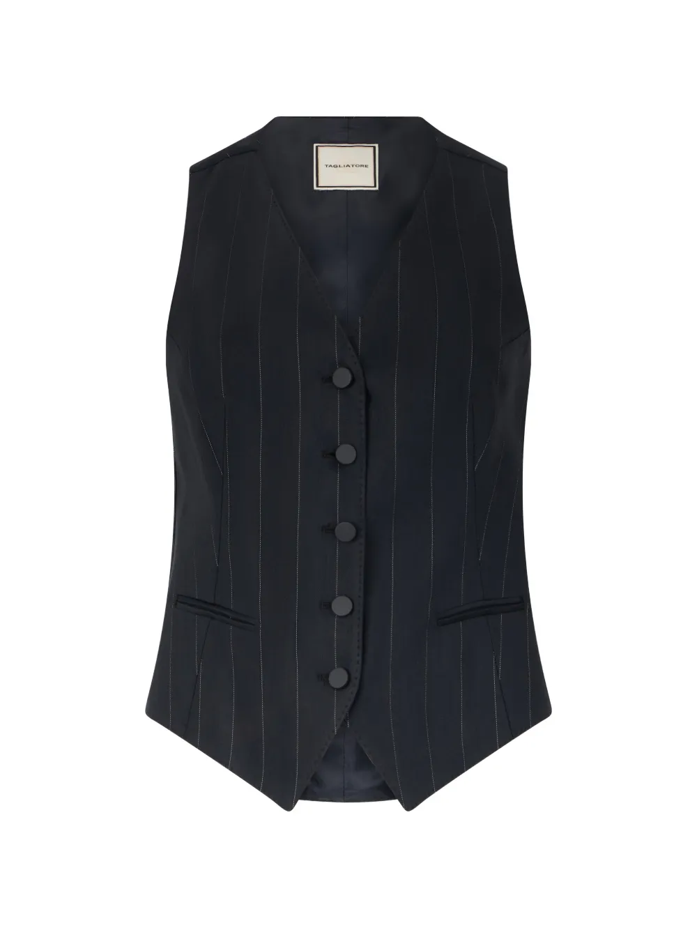 Tagliatore pinstripe button vest - Nero