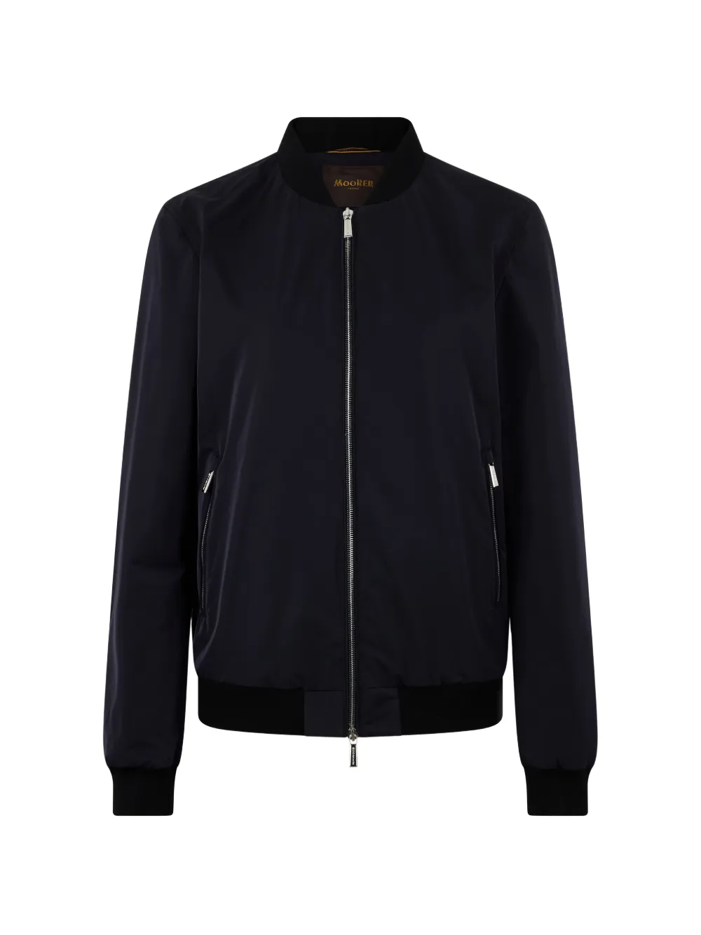 Moorer Zipped Bomber Jacket In Blue