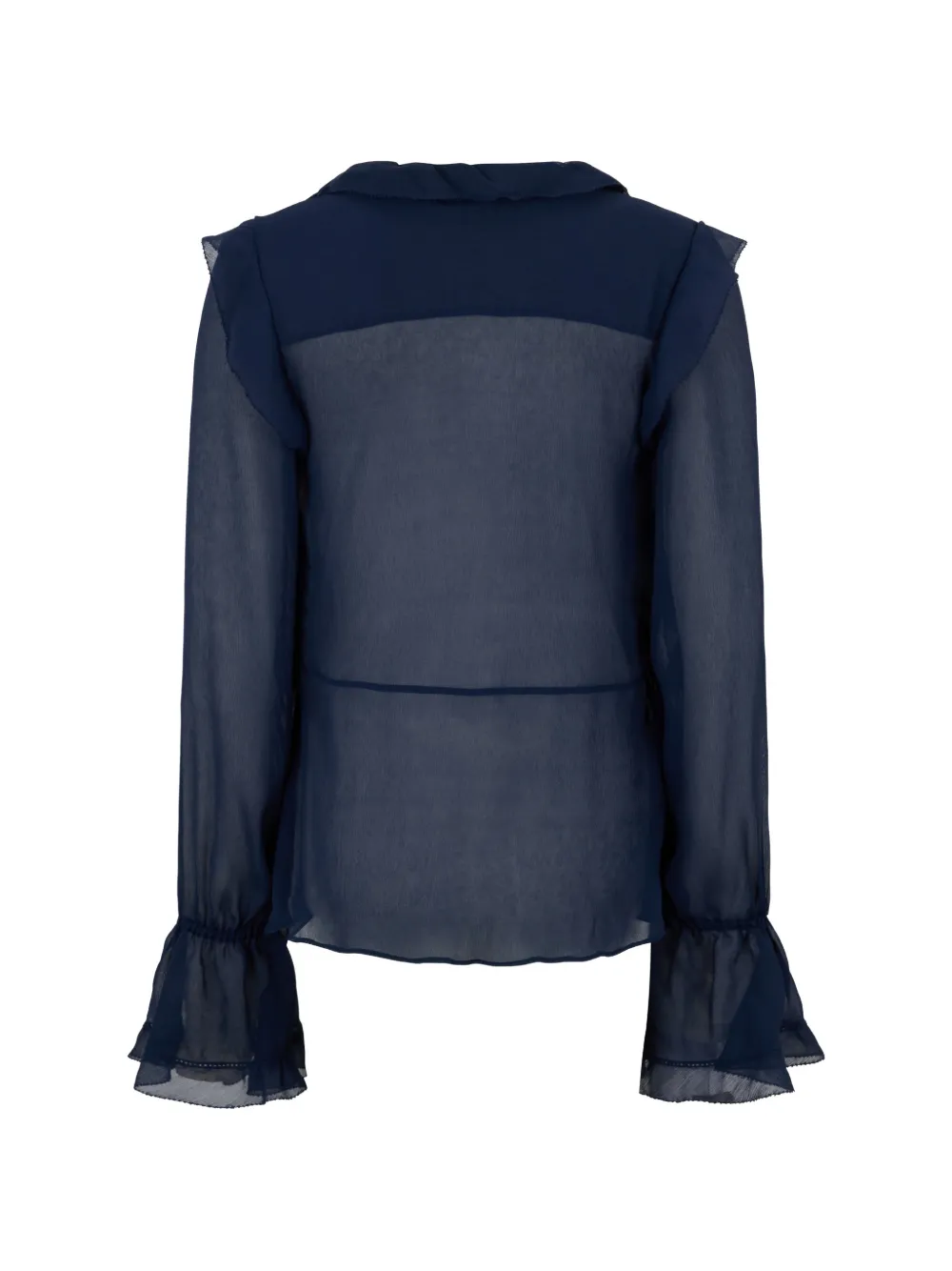 Alberta Ferretti Ruffled Blouse In Blue