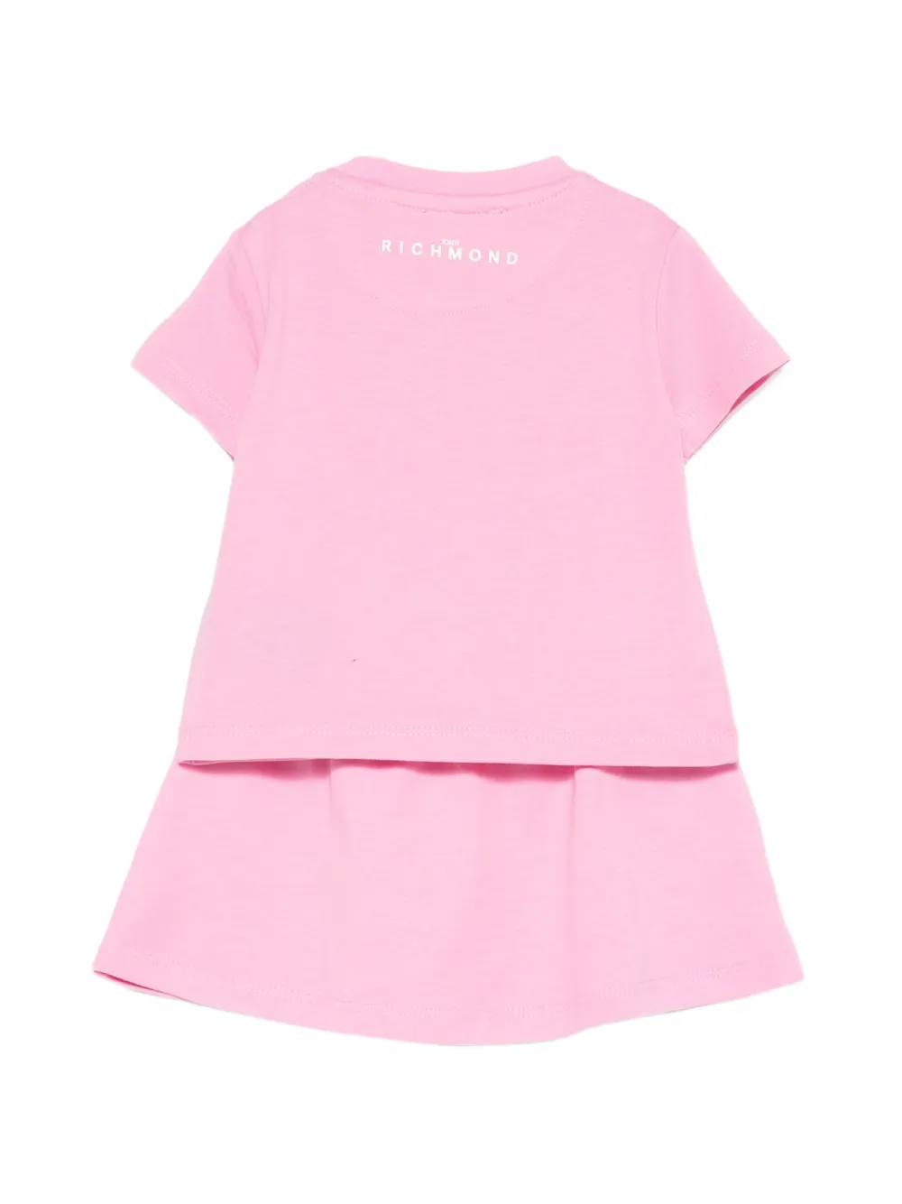 John Richmond Junior Tweedelige shorts set met logo Roze
