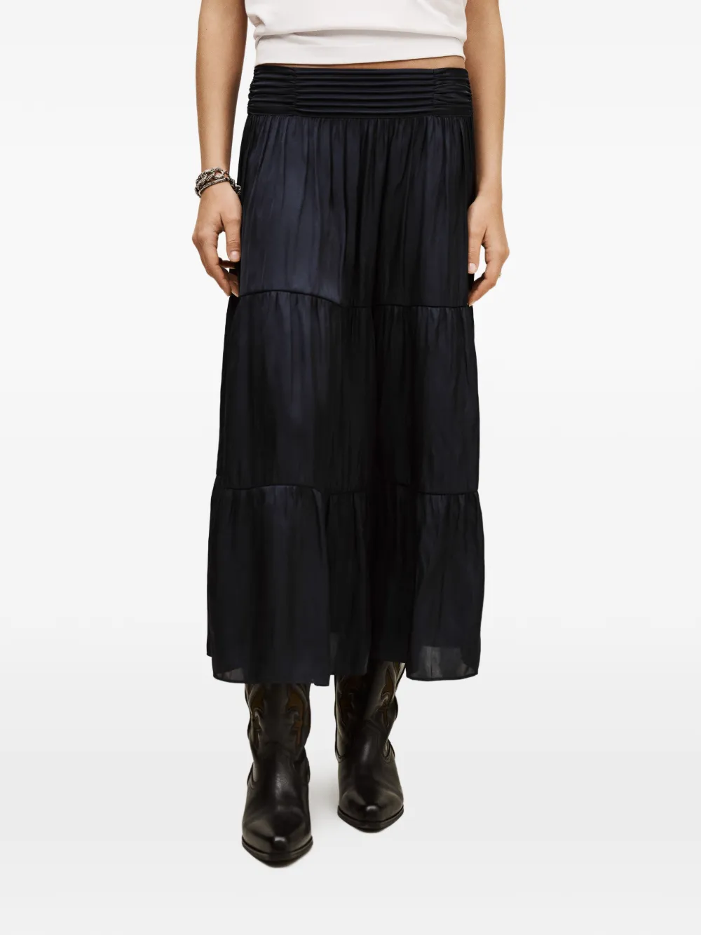  Ba&sh Camyla Tiered Gathered-design Skirt - Blue 