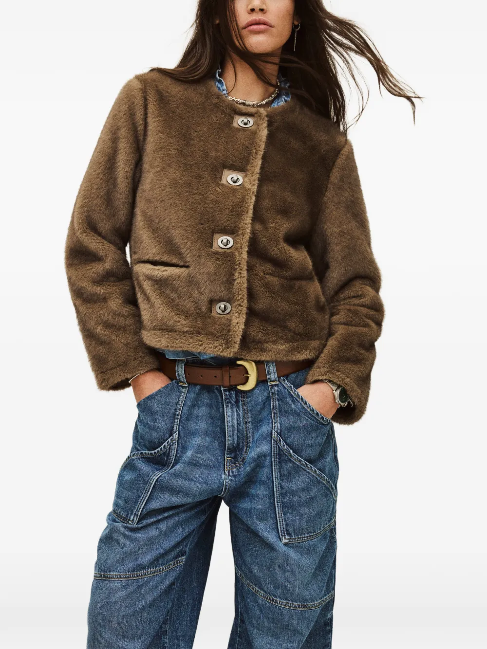  Ba&sh Basil Buttoned Jacket - Brown 