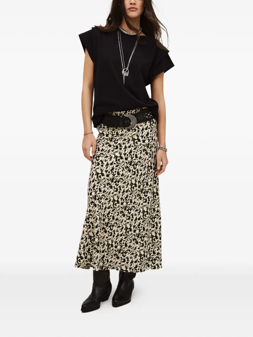  Ba&sh Paena Patterned Skirt - Neutrals 