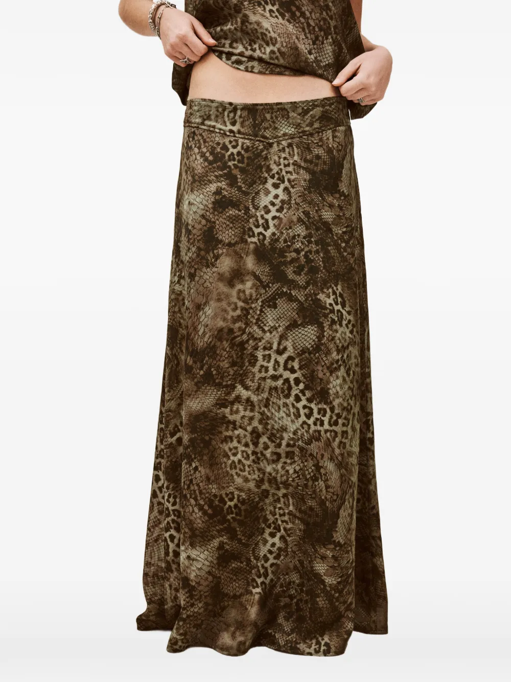 Ba&Sh Ciria midi-rok met dierenprint Groen