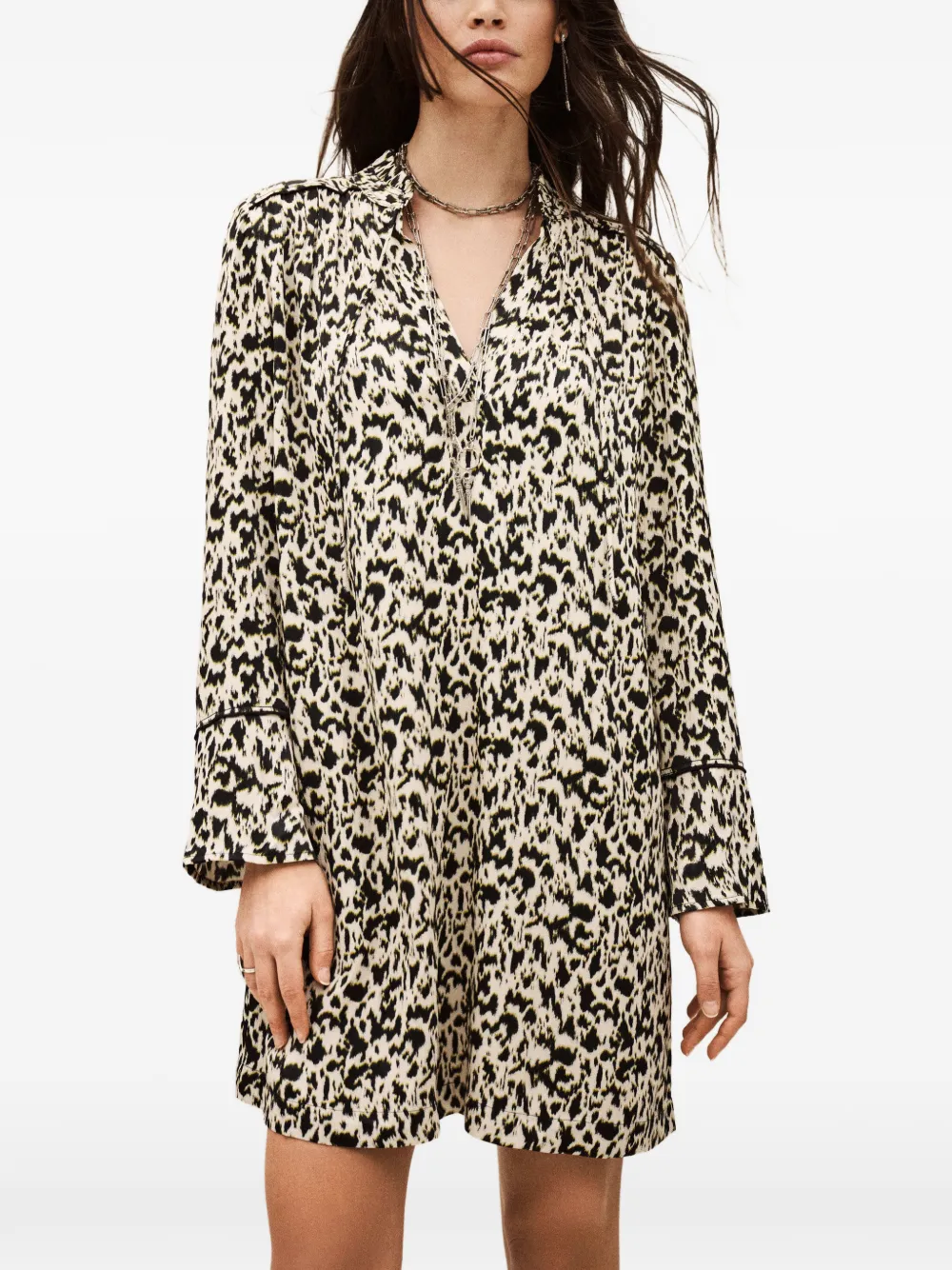  Ba&sh Perla V-neck Printed Dress - Neutrals 