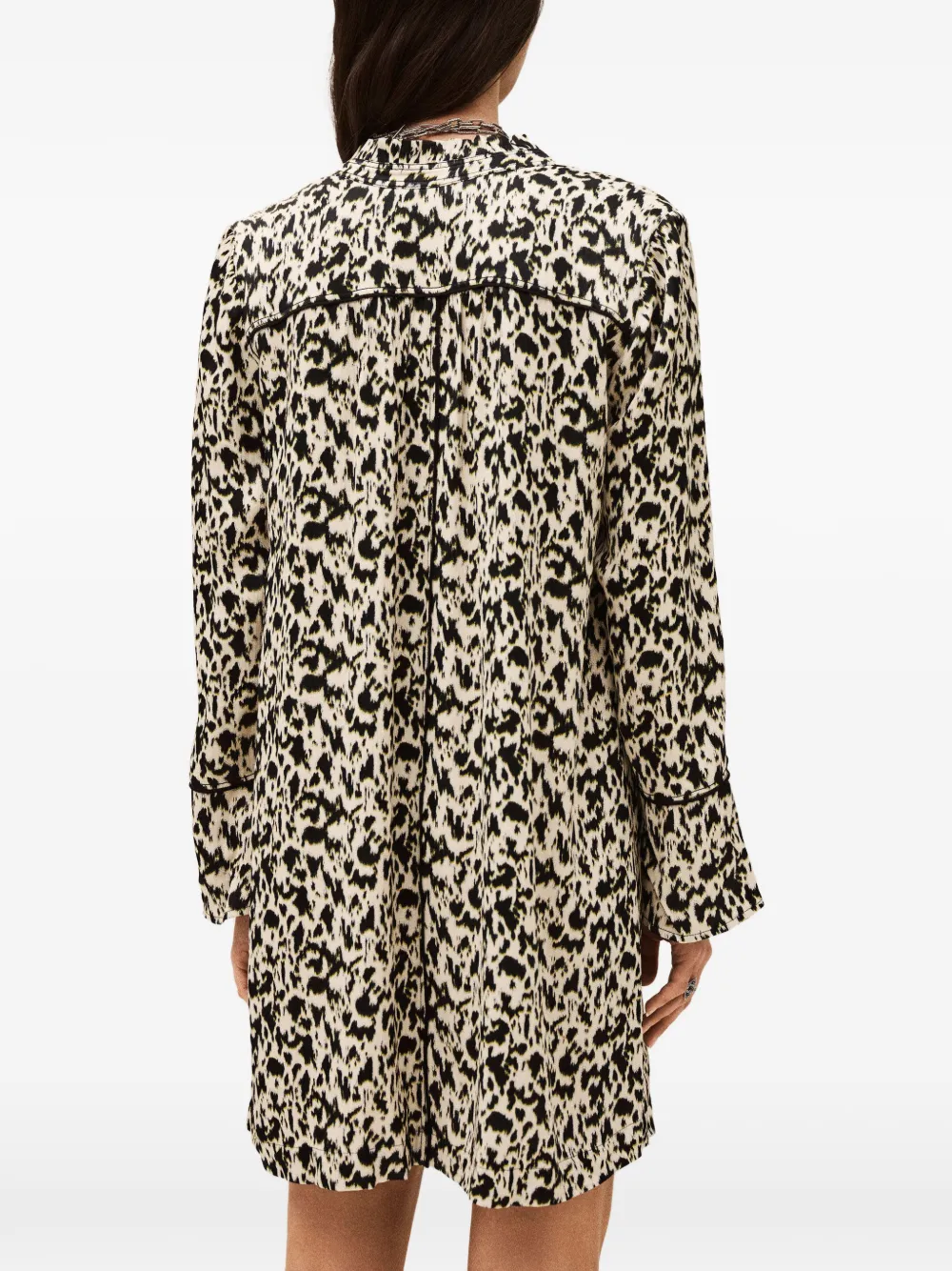 Ba&Sh Perla jurk met V-hals en print Beige