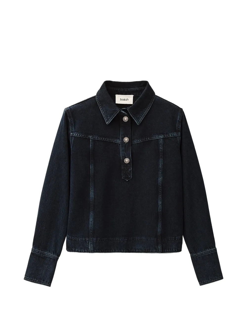 Ba&Sh Tavy buttoned-colar polo top - Blau