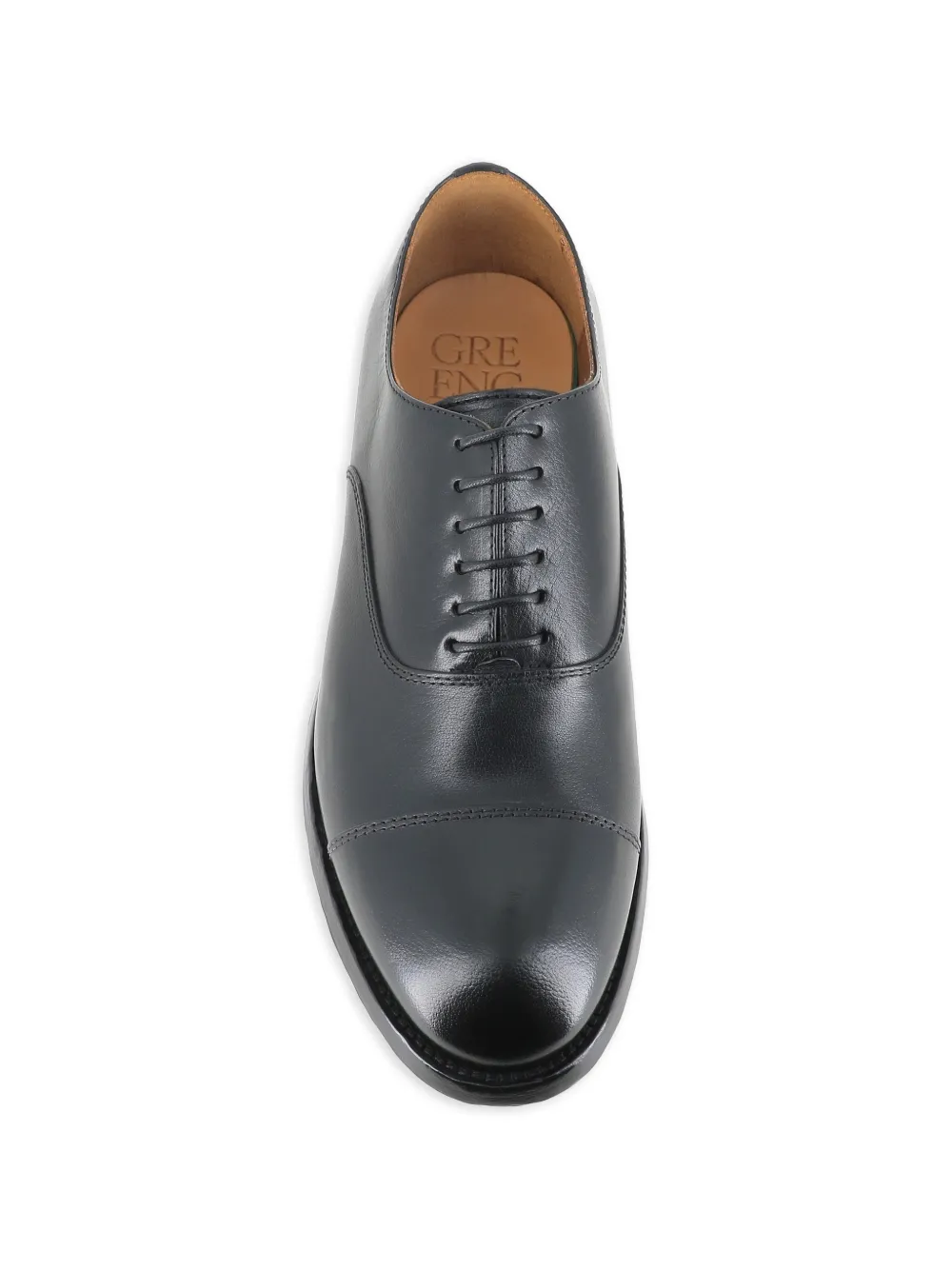 Green George Leren Oxford schoenen met neuskap Zwart