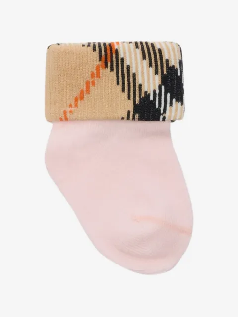 Burberry Kids طقم جوارب مزيج قطن قطعتين
