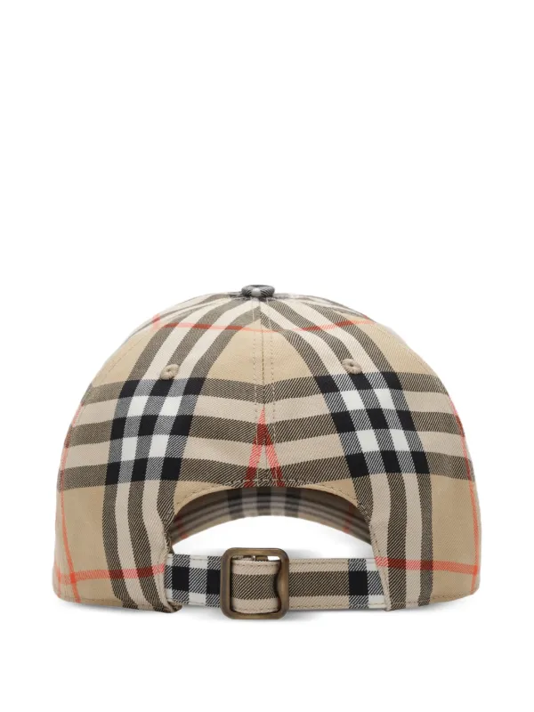 Burberry Check Cotton Baseball Cap | Neutrals | FARFETCH
