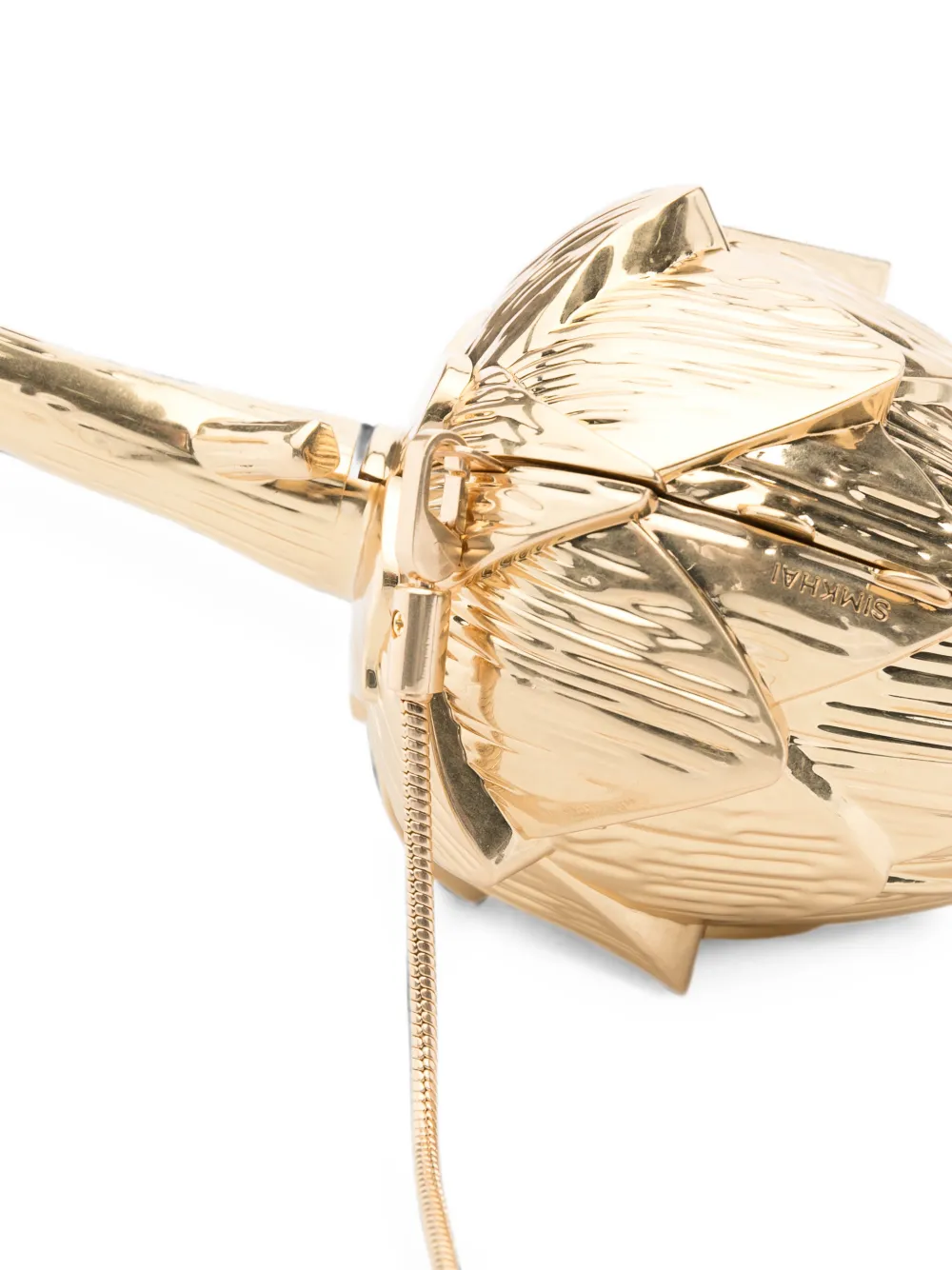 SIMKHAI Isabella Artichoke Clutch Bag in Gold, view 4