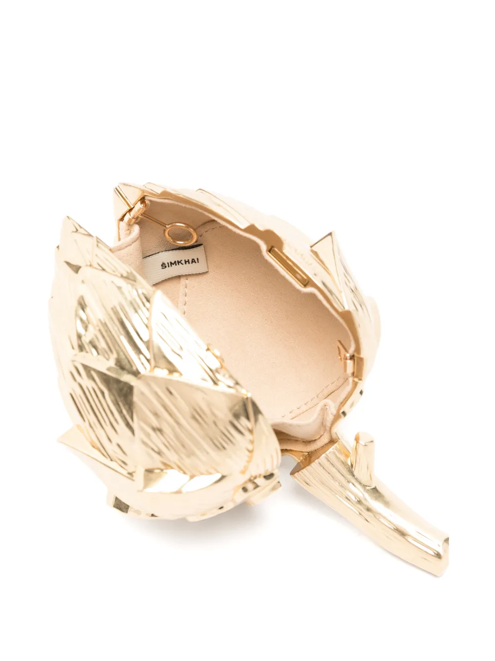 SIMKHAI Isabella Artichoke Clutch Bag in Gold, view 5