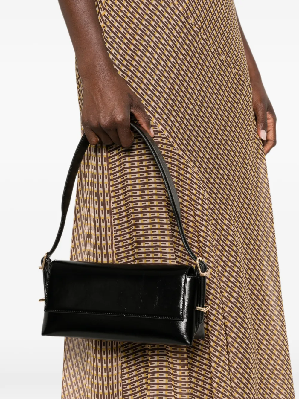 Simkhai Atlas Moto Leather Shoulder Bag in Black, view 2