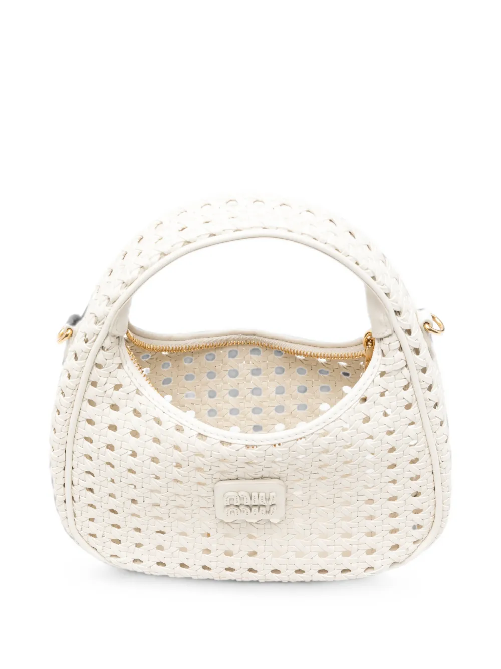 Miu Wander geweven leren tas Wit