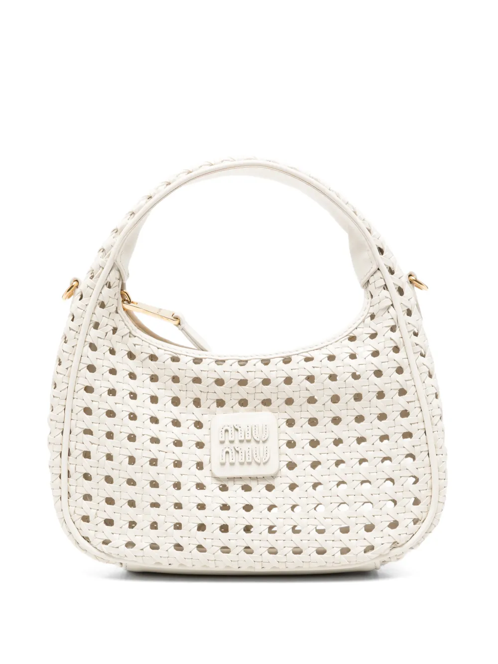 Miu Wander geweven leren tas Wit