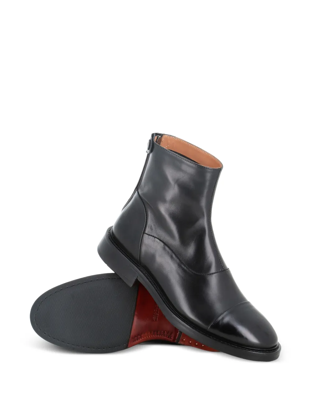 Alberto Fasciani Leren laarzen met rits Zwart