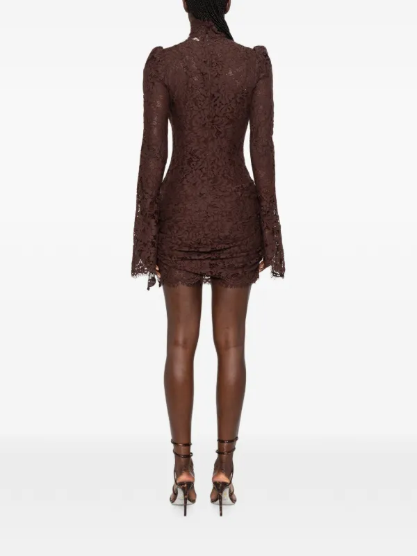 de la vali bodita long sleeve lace mini dress Bodita Mini Dress in Black Cotton Lace