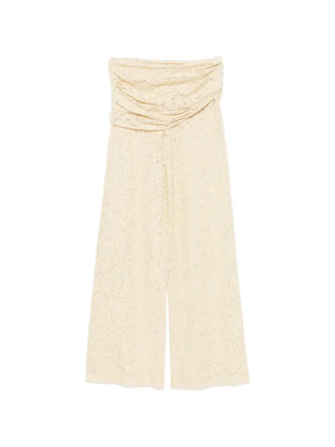 De La Vali Rocio floral-lace trousers
