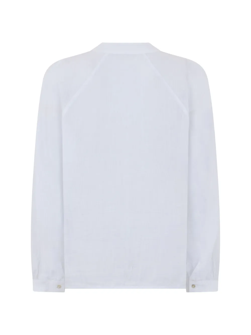  120% Lino V-neck Embellished Blouse - White 