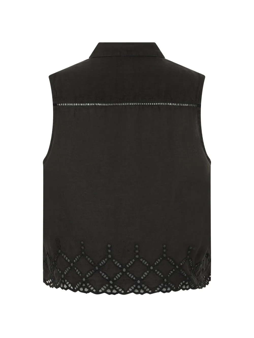  120% Lino Buttoned Openwork Shirt - Brown 
