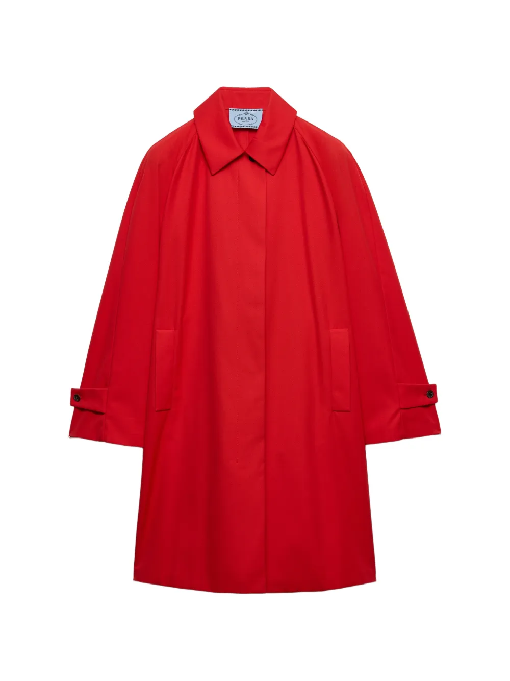 Prada single-breasted gabardine coat - Rosso