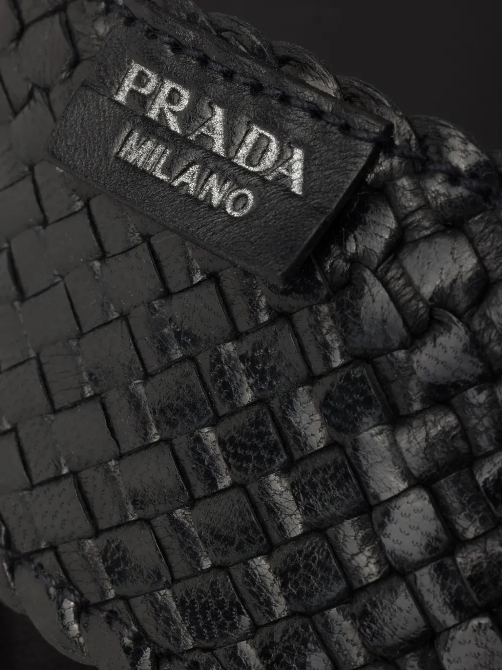 Prada Geweven leren sandalen Zwart