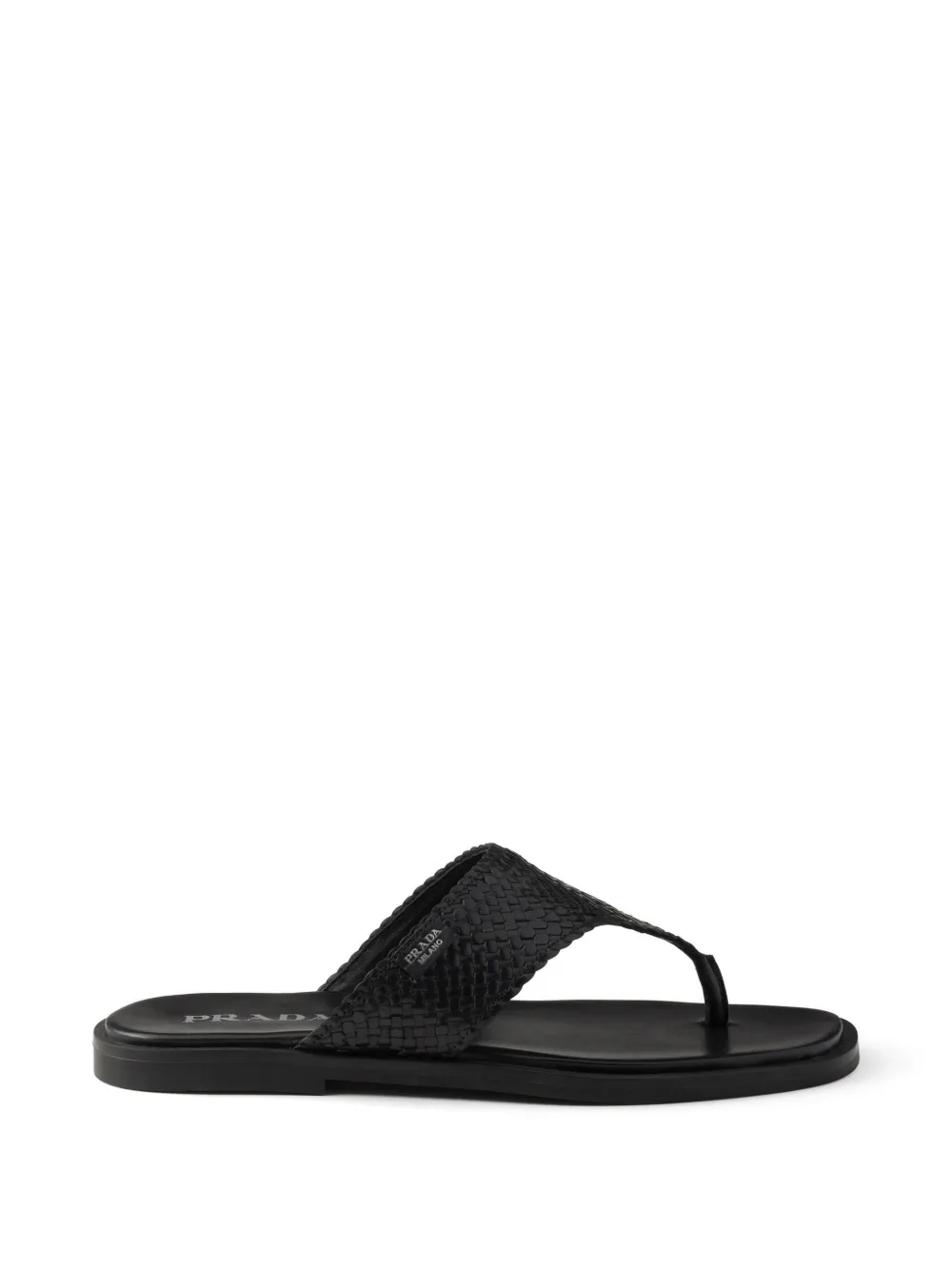 Prada woven leather thong sandals - Nero