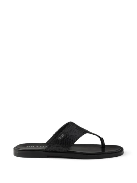 Prada woven leather thong sandals