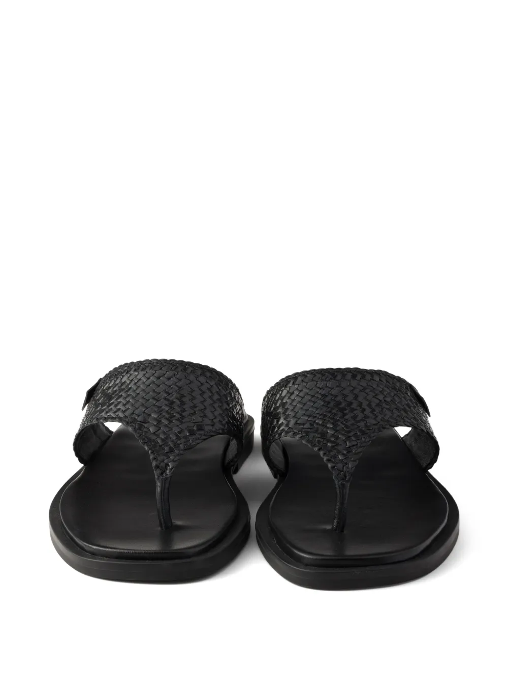 Prada Geweven leren sandalen Zwart