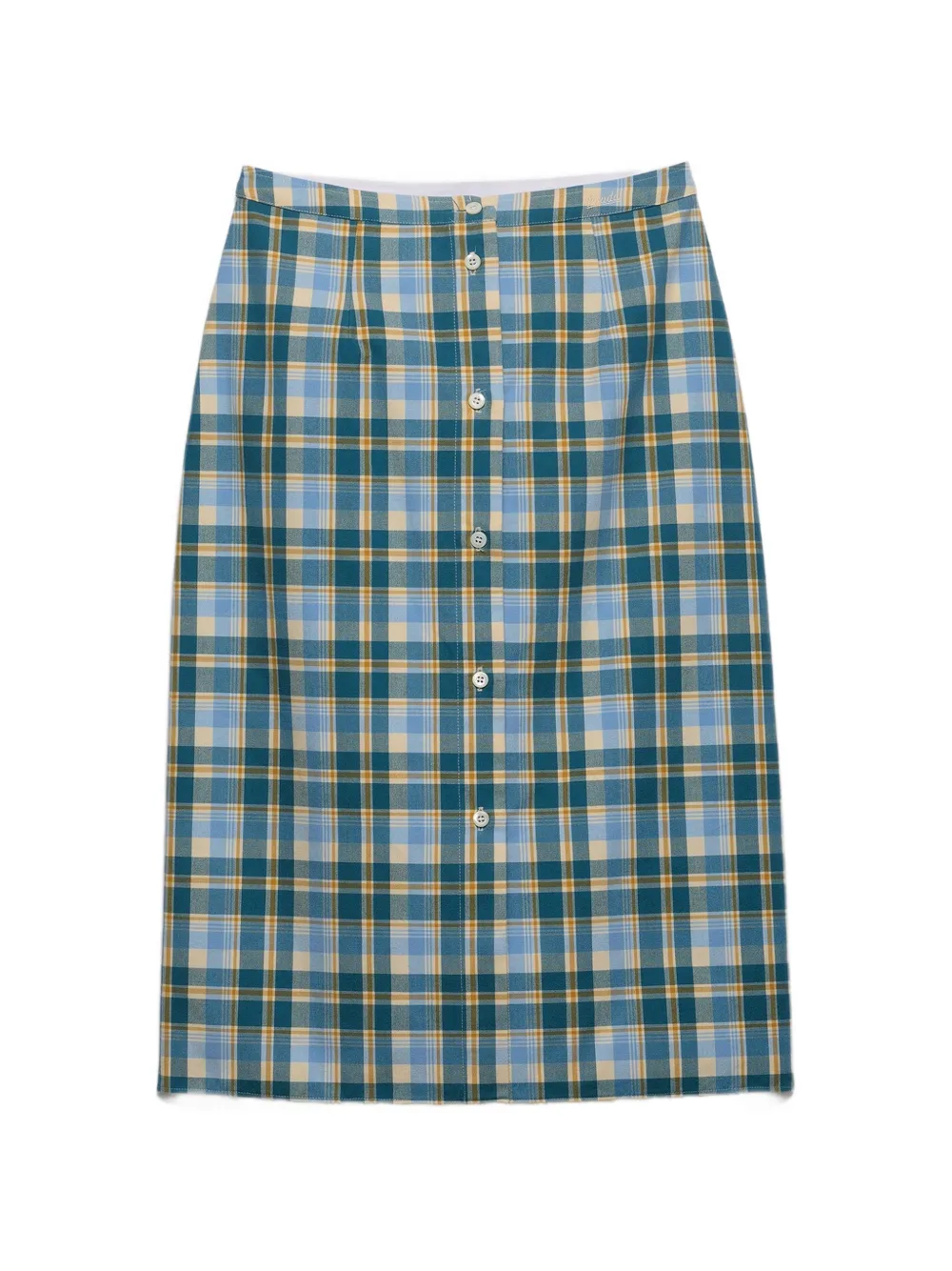 Prada plaid cotton pencil skirt - Blau