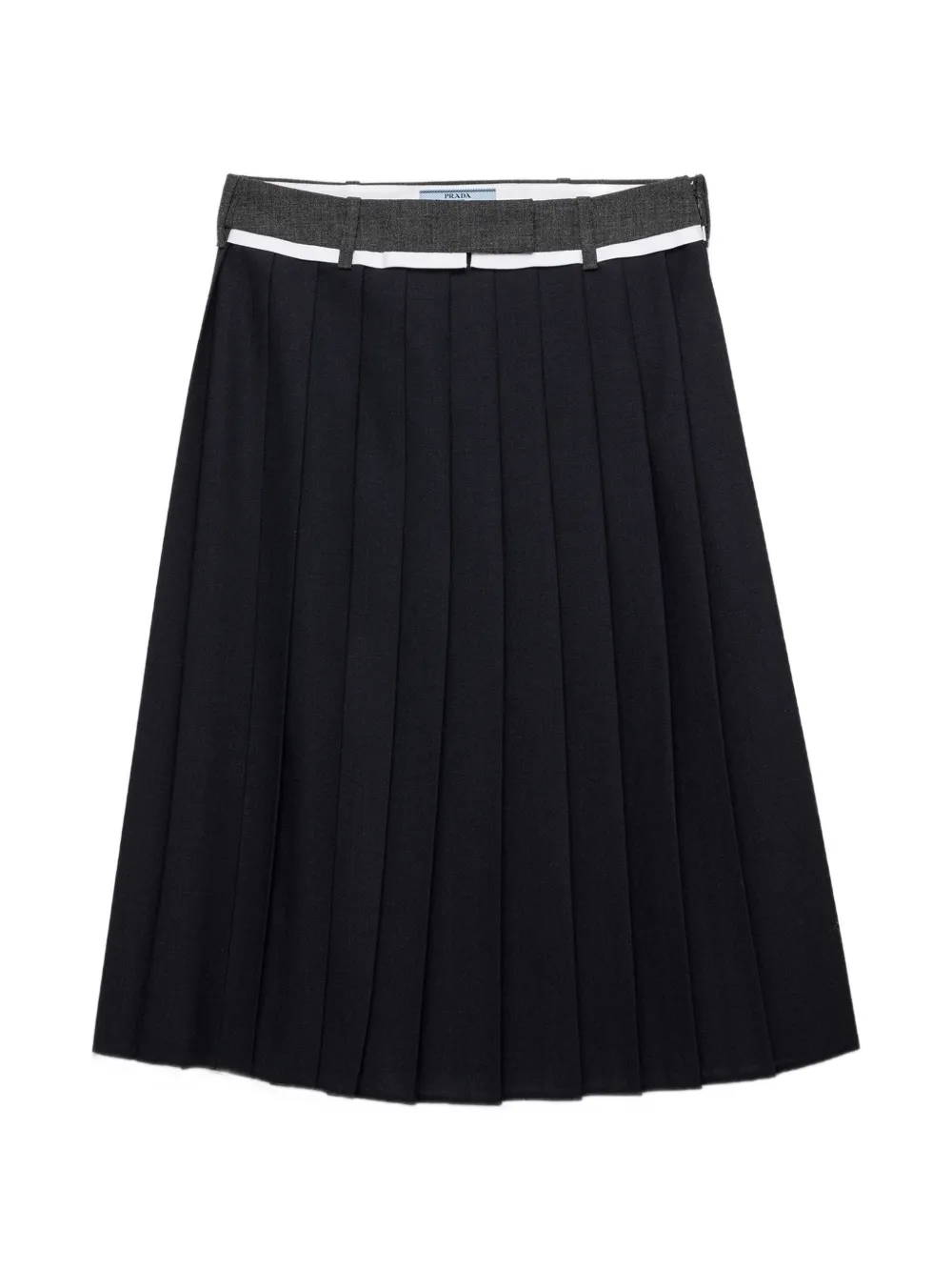 Prada pleated rush stitch midi skirt - Blu