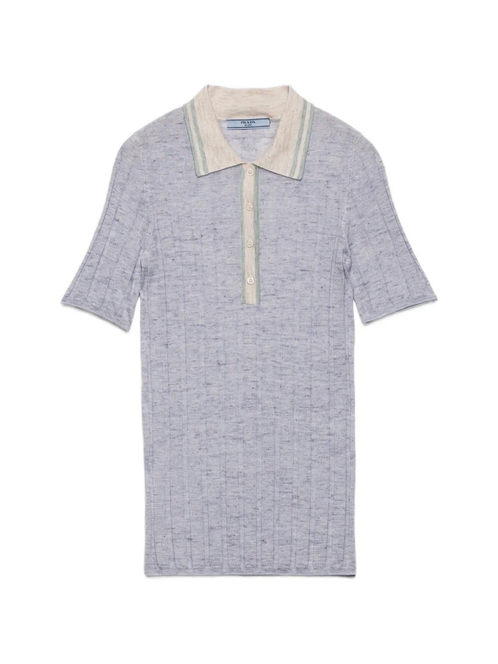 Prada cashmere, silk and linen polo sweater - Blu