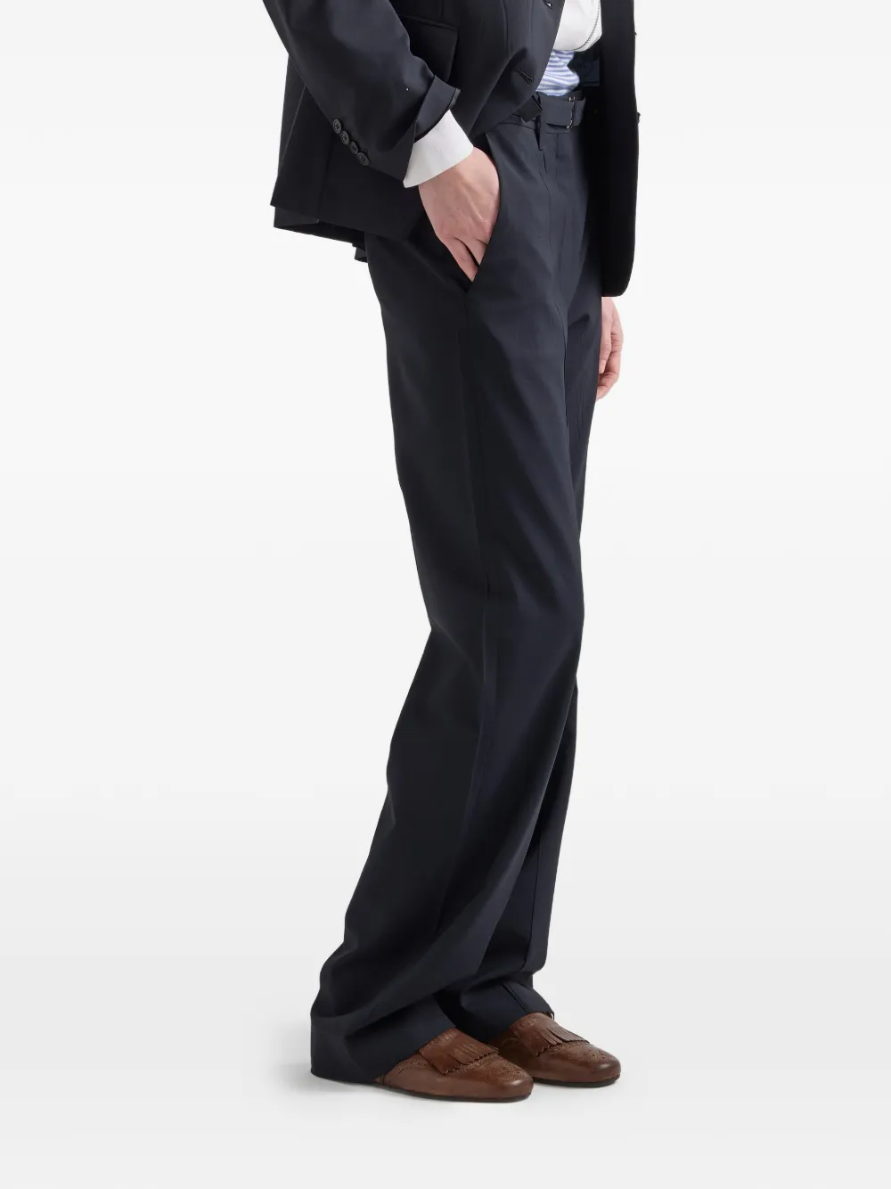 Prada Wool Pants In Black