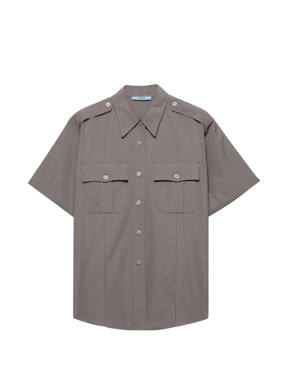 Prada short-sleeved poplin shirt - Grau