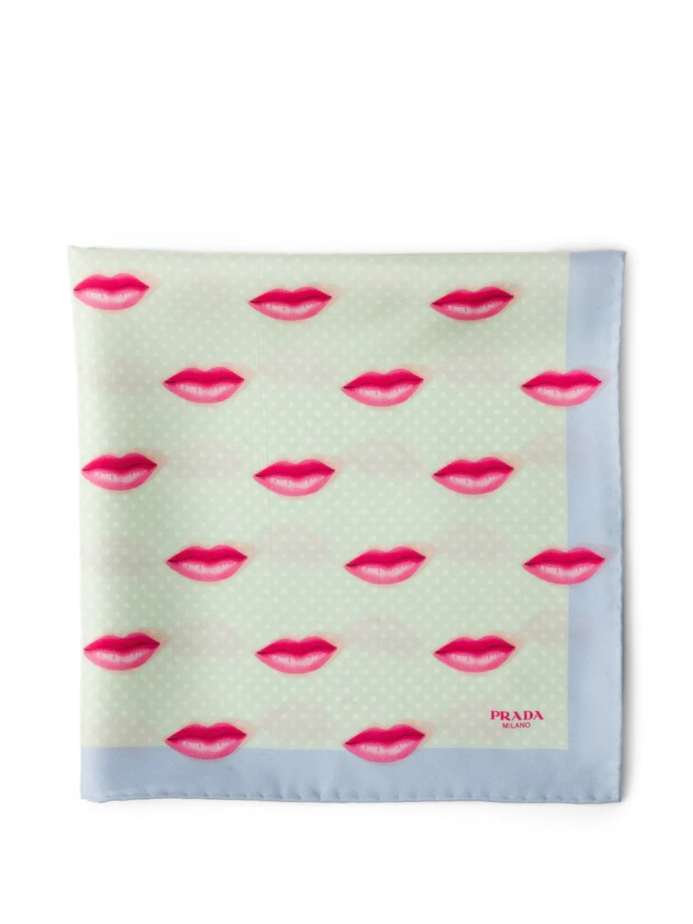 Prada printed silk twill scarf 55 x 55 cm - Verde