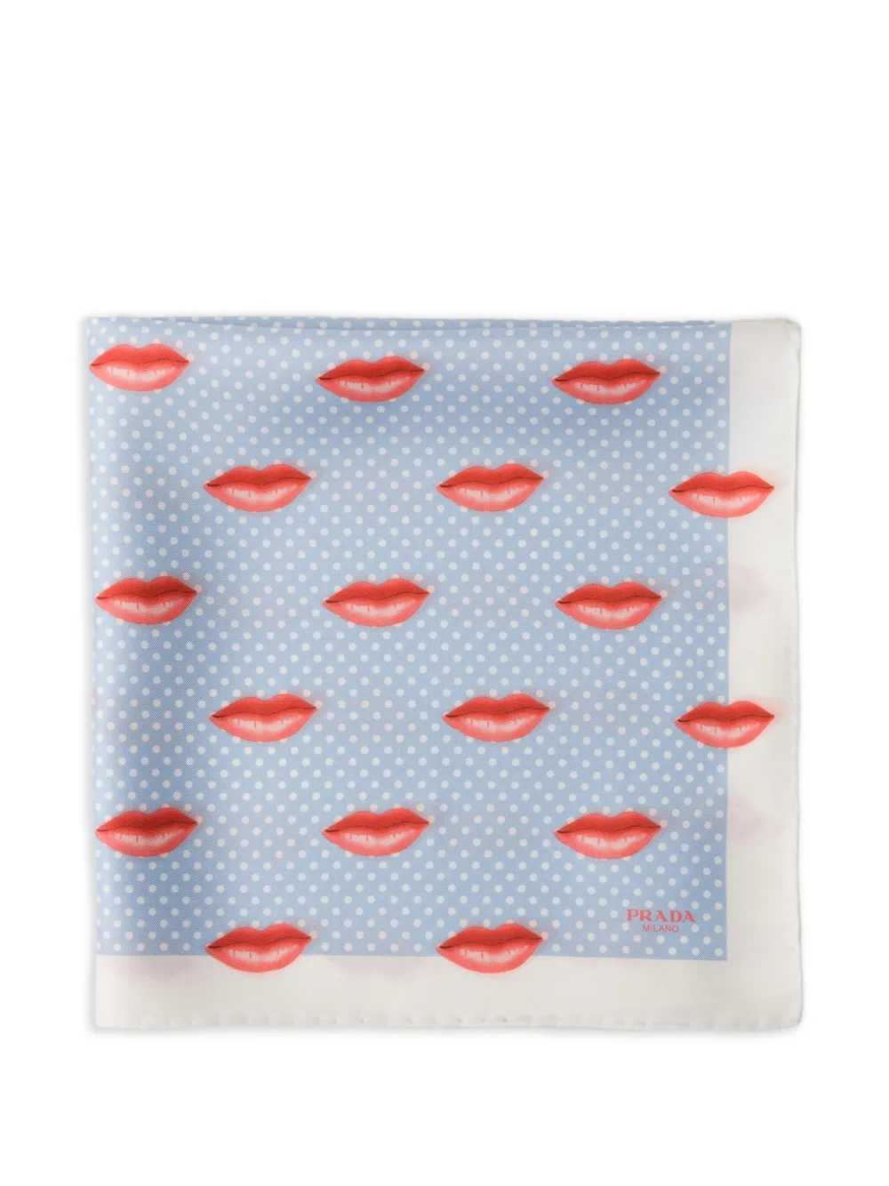 Prada printed silk twill scarf 55 x 55 cm - Blu